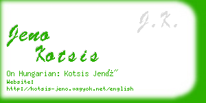 jeno kotsis business card